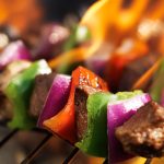 steak shish kabob on grill